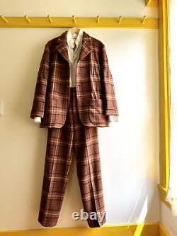 Vintage 80s ISSEY MIYAKE SPORT wool tweed womens pant suit plaid Tsumori Chisato