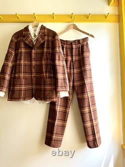 Vintage 80s ISSEY MIYAKE SPORT wool tweed womens pant suit plaid Tsumori Chisato