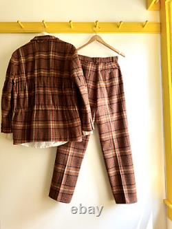 Vintage 80s ISSEY MIYAKE SPORT wool tweed womens pant suit plaid Tsumori Chisato