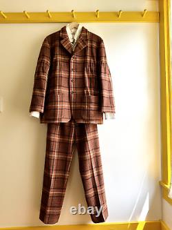 Vintage 80s ISSEY MIYAKE SPORT wool tweed womens pant suit plaid Tsumori Chisato