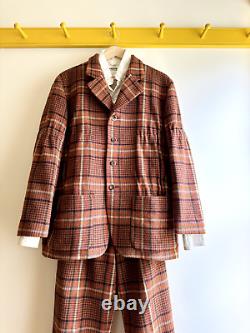 Vintage 80s ISSEY MIYAKE SPORT wool tweed womens pant suit plaid Tsumori Chisato