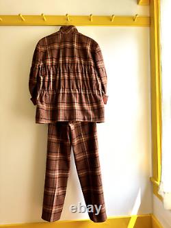 Vintage 80s ISSEY MIYAKE SPORT wool tweed womens pant suit plaid Tsumori Chisato