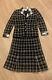 Vintage Adolfo New York Windowpane Wool Knit Jacket & Skirt. Sz S