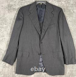 Vintage Arthur A. Adler Gray with White Stripes Wool Blend Suit 42T Pants 35x32