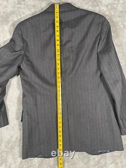 Vintage Arthur A. Adler Gray with White Stripes Wool Blend Suit 42T Pants 35x32