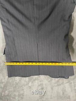 Vintage Arthur A. Adler Gray with White Stripes Wool Blend Suit 42T Pants 35x32