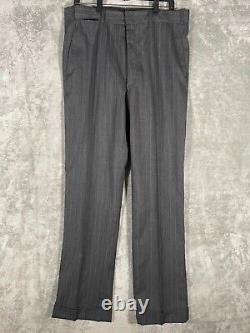 Vintage Arthur A. Adler Gray with White Stripes Wool Blend Suit 42T Pants 35x32