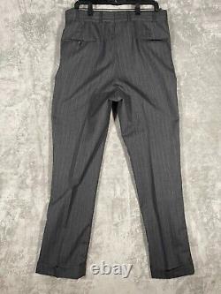 Vintage Arthur A. Adler Gray with White Stripes Wool Blend Suit 42T Pants 35x32