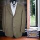 Vintage Bennett Jacket Blazer Mens 46l Green Herringbone 3 Button Roll Tweed