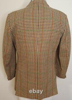 Vintage Bladen Supasax Brown Wool Plaid Tweed Blazer Jacket 40R Sporting