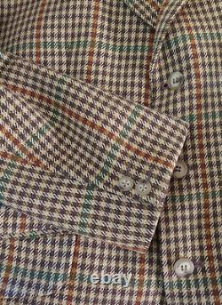 Vintage Bladen Supasax Brown Wool Plaid Tweed Blazer Jacket 40R Sporting