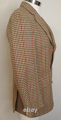 Vintage Bladen Supasax Brown Wool Plaid Tweed Blazer Jacket 40R Sporting