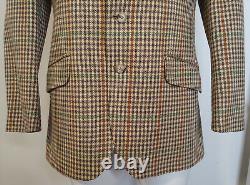 Vintage Bladen Supasax Brown Wool Plaid Tweed Blazer Jacket 40R Sporting