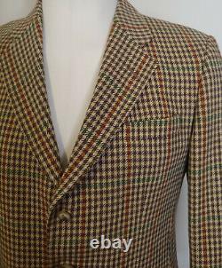 Vintage Bladen Supasax Brown Wool Plaid Tweed Blazer Jacket 40R Sporting