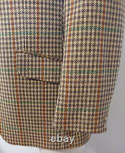 Vintage Bladen Supasax Brown Wool Plaid Tweed Blazer Jacket 40R Sporting