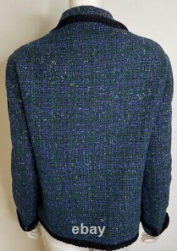 Vintage Blue Green Tweed Wool Skirt Suit M 1914 Austrian Franc Coin Buttons