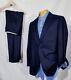 Vintage Brooks Brothers Navy Blue Flannel 2pc Suit Jacket Wool 43l Pant 32 X 33