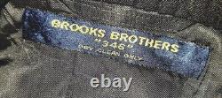 Vintage Brooks Brothers Navy Blue Flannel 2pc Suit Jacket Wool 43L Pant 32 x 33