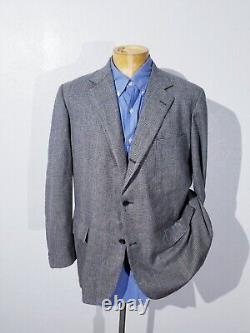 Vintage Brooks Gray Red Glen Plaid Suit Tweed Blazer 44L Jacket Pants 36 X 30
