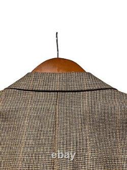 Vintage Burberry Blazer Mens 42R Silk Houndstooth Sport Coat Jacket 2 Button