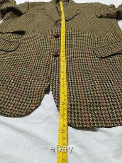 Vintage Burberry Mens Blazer Wool Jacket Hounds Tooth Windowpane Size 52 US 42