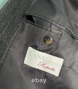 Vintage CANALI Peak Double Breasted Suit Grey Flannel Wool IT 50 US 40R (30x32)
