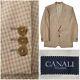 Vintage Canali Sport Coat Men 40r Orange Suit Jacket Two Button Nailhead Blazer