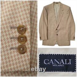 Vintage CANALI Sport Coat Men 40R Orange Suit Jacket Two Button Nailhead Blazer