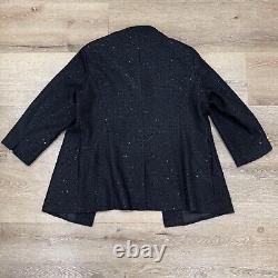 Vintage Chanel Jacket Shopgirl Womens 14 Blazer Black Hook & Eye Blazer Tweed