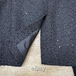 Vintage Chanel Jacket Shopgirl Womens 14 Blazer Black Hook & Eye Blazer Tweed