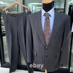 Vintage Chester Barrie Suit Size 42 R Flannel Super 100s Savile Row 35x29 Chalk