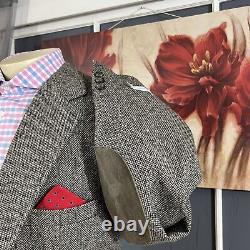 Vintage Christian Brooks Tweed Blazer Mens 46R Wool Gray Sport Coat Jacket