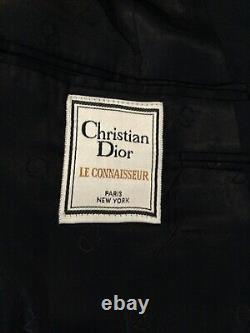 Vintage Christian Dior Double Breasted Blazer Jacket Wool Mens 40R Gold Buttons