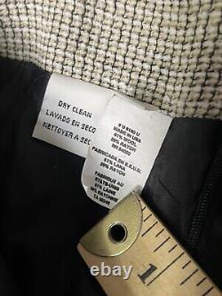 Vintage Christian Dior Women's Skirt Suit Silk Wool 6P Houndstooth Gold Buttons