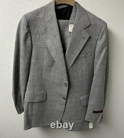 Vintage Cricketeer 3 Piece Suit Mens 42 Regular Gray Red Black Plaid Tweed Wool