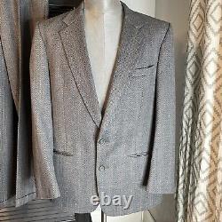 Vintage Dior Men's Suit Tweed Zigzag Wool Blazer 40R 36x31 Pants