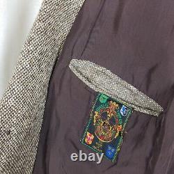 Vintage Donegal Tweed Brown Wool Sport Coat Blazer Jacket Mens 40 Double Vented
