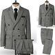 Vintage Double Breasted Men Suits Houndstooth Formal Prom Blazer Pants Tailored