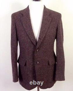 Vintage EUC Corbin Ltd. Brown 100% Wool Tweed 3/2 Roll Blazer Canvassed 38 R