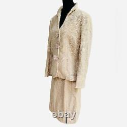 Vintage Escada Wool Tweed Suit Size 10 Pastel Yellow Mod Mad Men Vibes