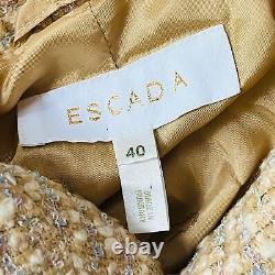 Vintage Escada Wool Tweed Suit Size 10 Pastel Yellow Mod Mad Men Vibes