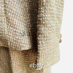 Vintage Escada Wool Tweed Suit Size 10 Pastel Yellow Mod Mad Men Vibes