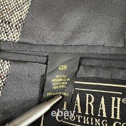 Vintage Farah Sport Coat Blazer Donegal Tweed Jacket Mens 42R Speckled Grey