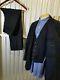 Vintage Fleck Striped Navy Wide Lapel 3-piece Suit Vest Jacket 40l Pants W36