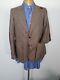 Vintage Galliani 36r Elbow Patch Brown Check Tweed Sport Coat Blazer Jacket