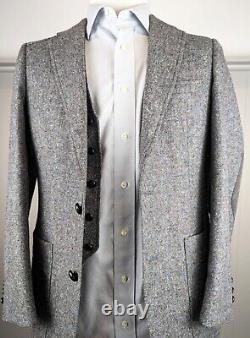 Vintage Gray Speckled Blue Orange Tweed Half Norfolk Three Piece Suit MINT USA