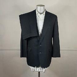 Vintage H Freeman & Son 2 Piece Suit Mens 42R 36x28 Dark Gray Pinstripe Flannel