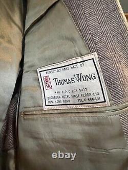 Vintage Hand Tailored Thomas Wong Tweed Suit Coat Hong Kong