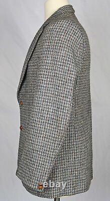 Vintage Harris Tweed Casual Wool Sport Coat Suit Jacket Blue Gray / Brown 42 L