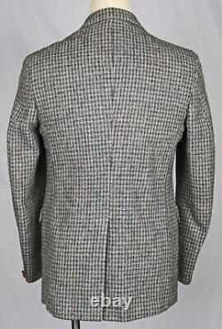 Vintage Harris Tweed Casual Wool Sport Coat Suit Jacket Blue Gray / Brown 42 L